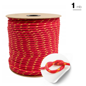 Lina Polipropylenowa CZERWONA z cętkami ø 4 mm wytrzymałość 180 kg 1mb