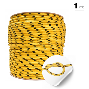 Lina Polipropylenowa ŻÓŁTA z cętkami ø 14 mm wytrzymałość 1640 kg 1mb 